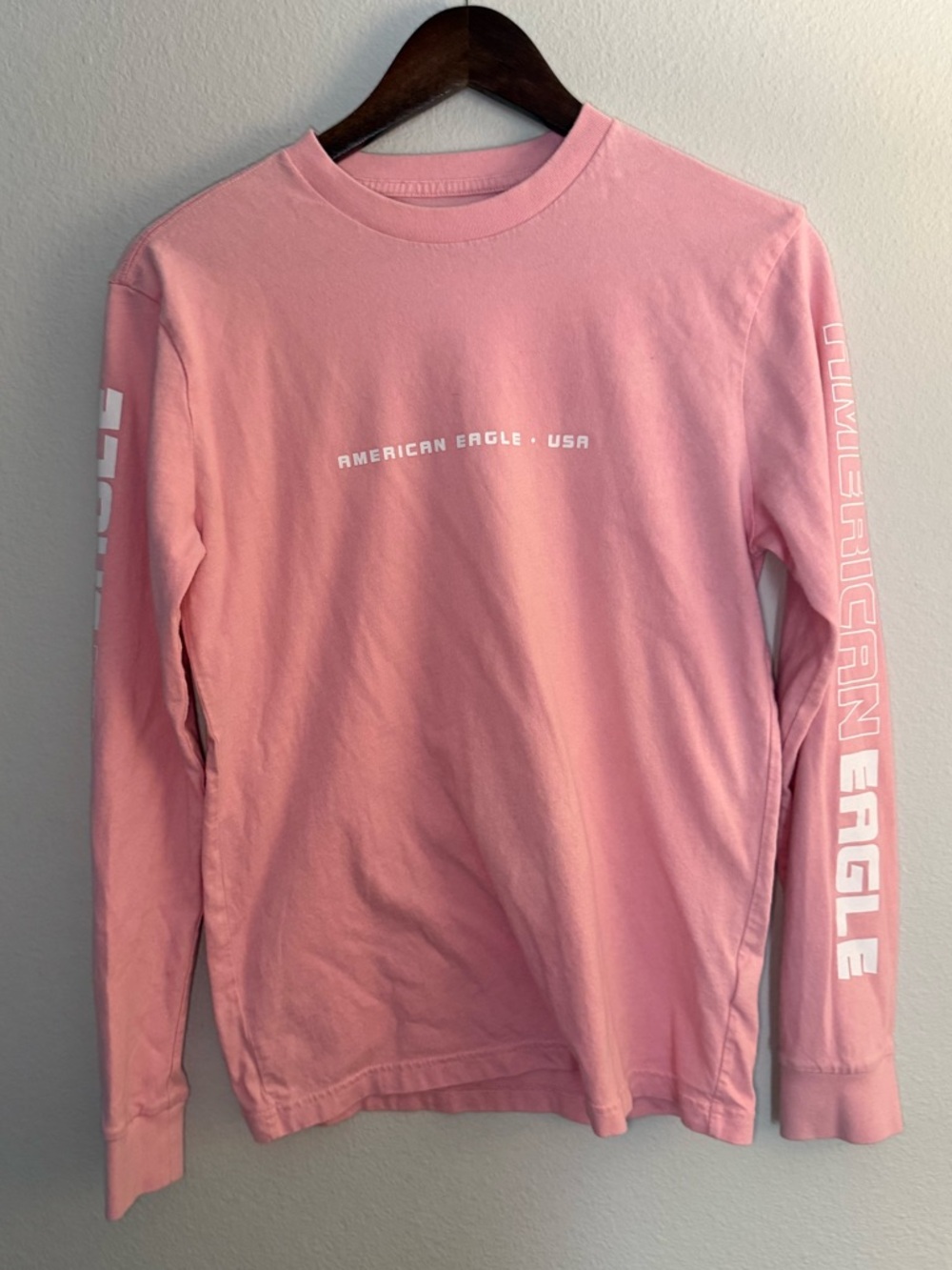 American Eagle Outfitters Women’s Long Sleeve Logo Tee - Pink